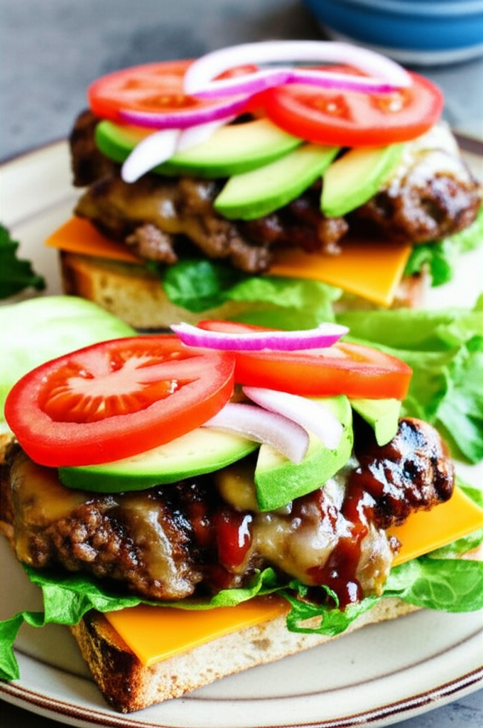 Avocado Ranch Burgers With Smoked Cheddar image