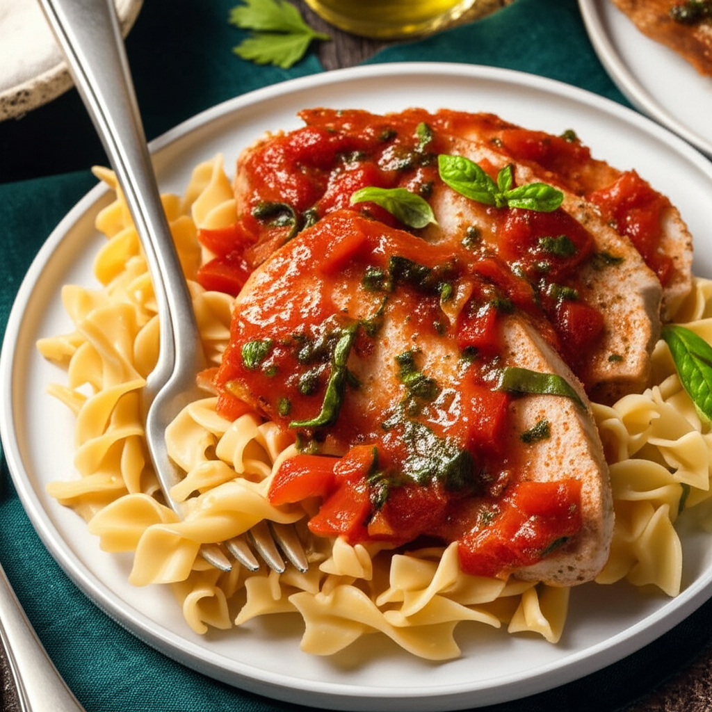 20 Minute Tomato Basil Pork Chops image
