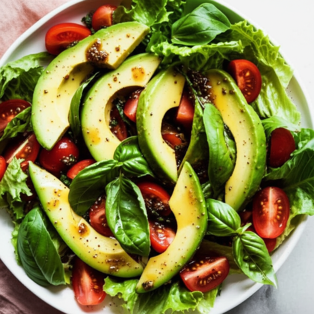 Avocado Salad With Warm Tomato Basil Vinaigrette image