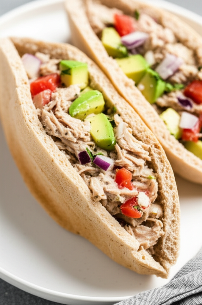Avocado Tuna Salad In Pita Bread image