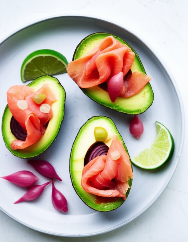 Avocado With Salmon Appetizer image