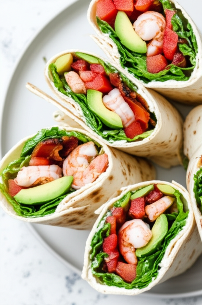 Avocado Bacon And Shrimp Wraps image