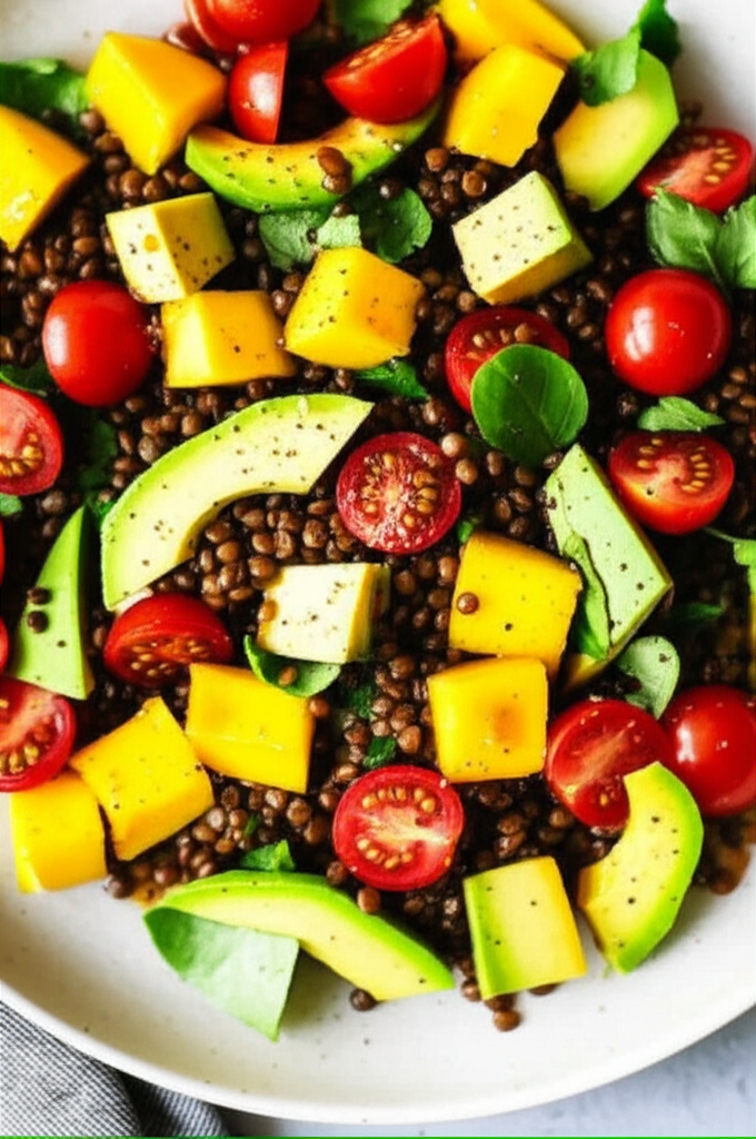 Avocado Mango And Lentil Salad image