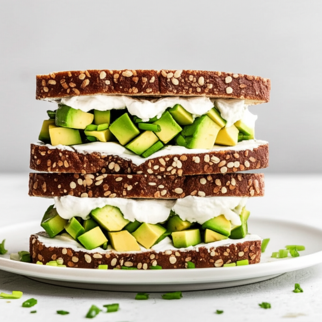 Avocado Cream Cheese Sandwiches image