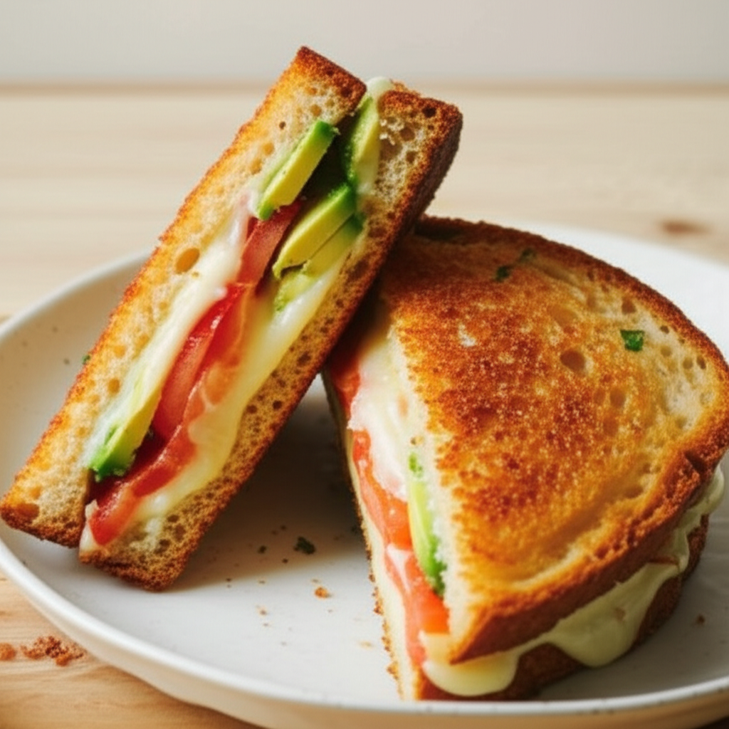 Avocado Tomato Grilled Cheese Sandwich image