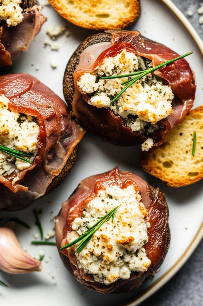 Award Winning Stuffed Baby Portabella Mushrooms Cremini image