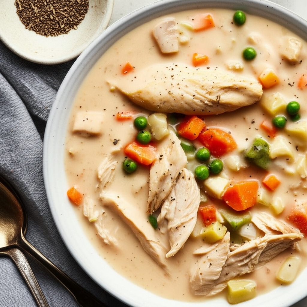 Awesome Crock Pot Chicken Pot Pie Soup image