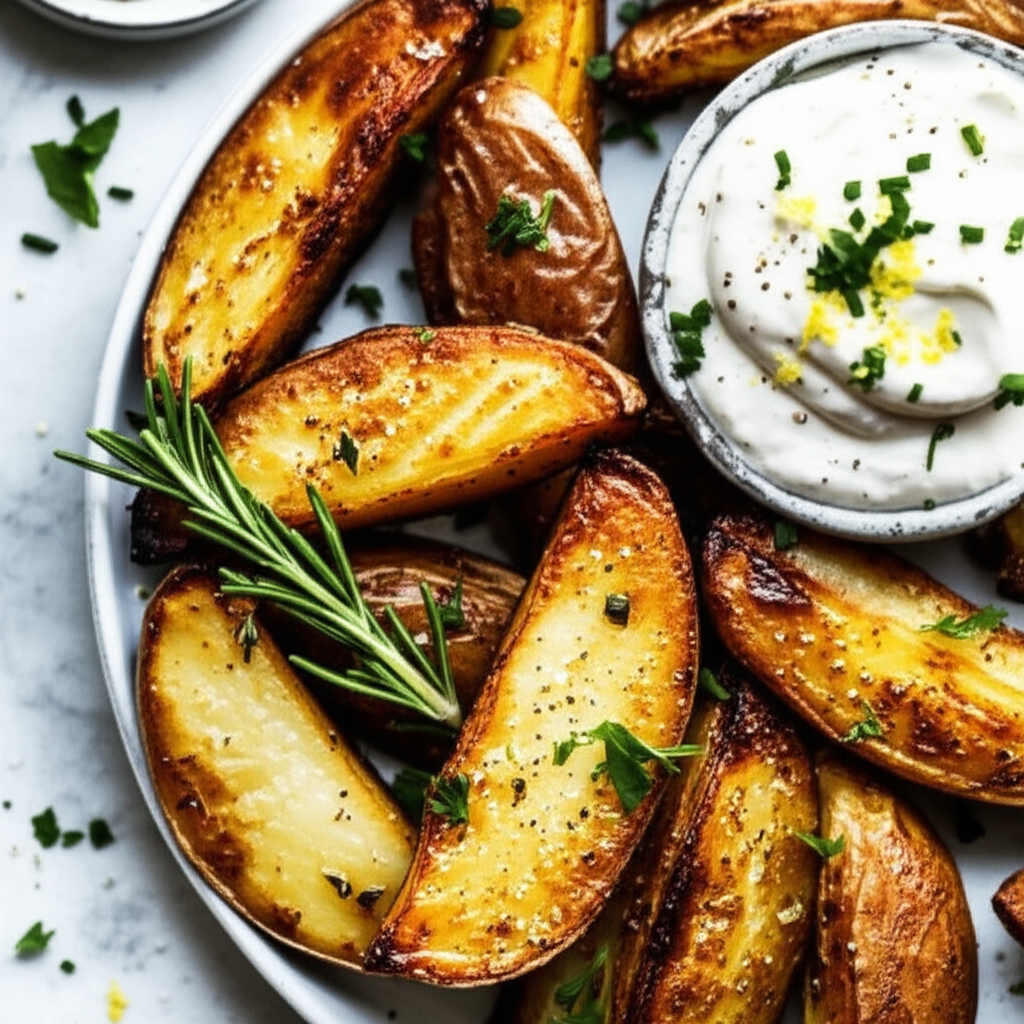 Awesome Roasted Potatoes With Sour Cream Dip image