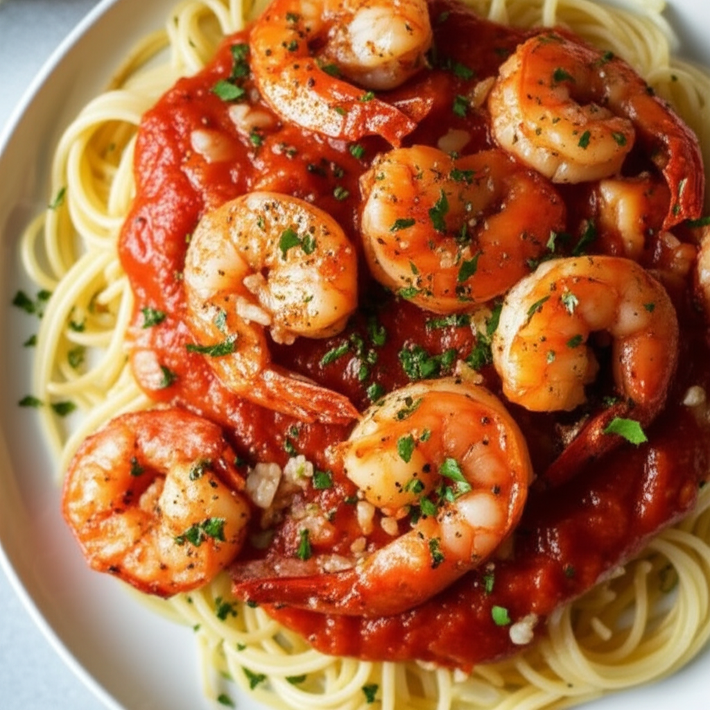 Awesome Shrimp Over Pasta image