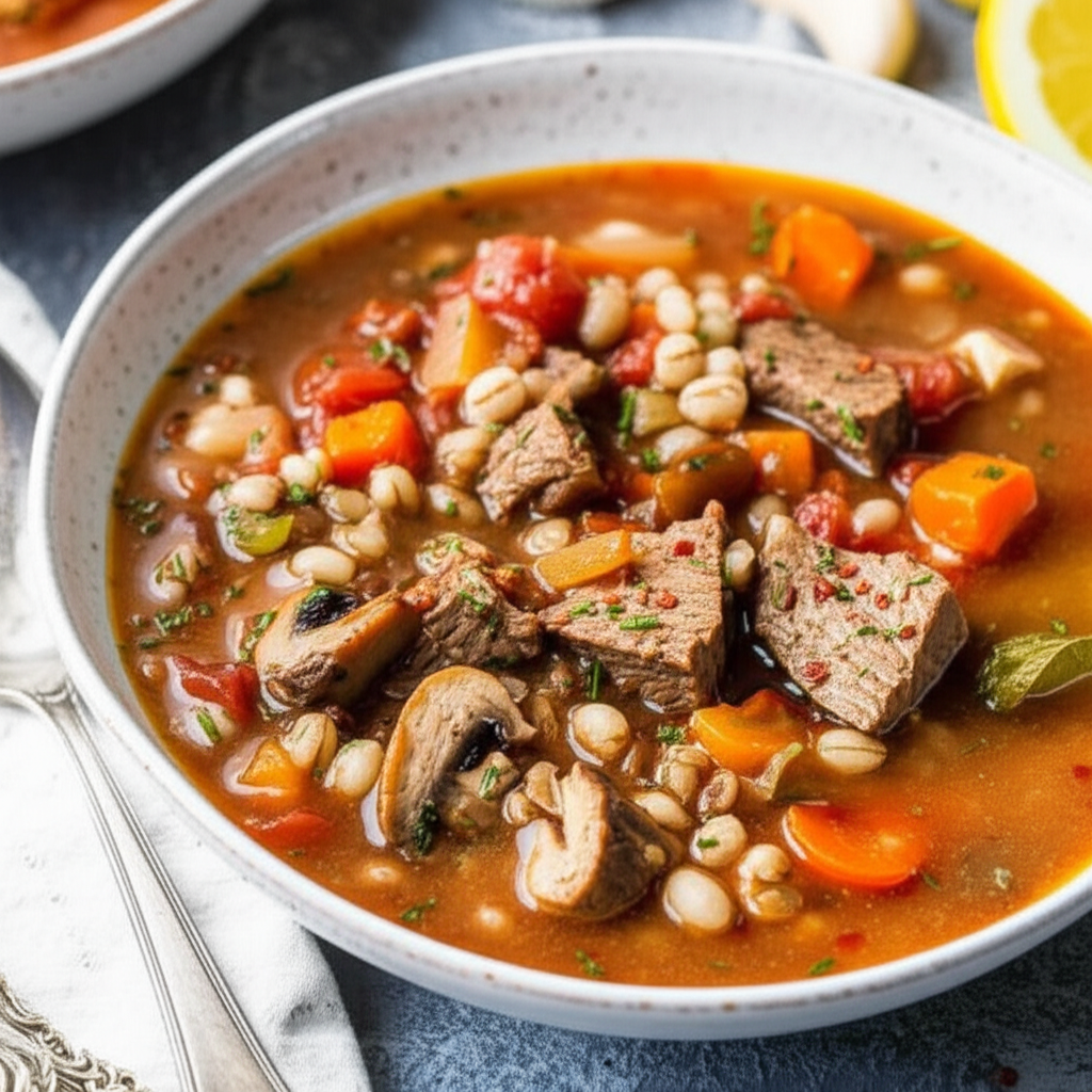 2Bleu S Beef Barley Soup Or Chicken Barley Soup image
