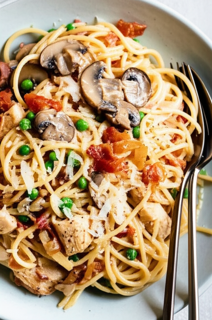 Awesome Spaghetti Carbonara W Chicken image