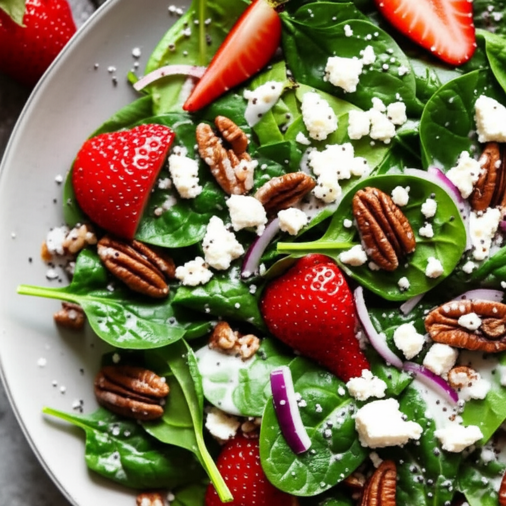 Awesome Spinach Salad With Poppy Seed Dressing image