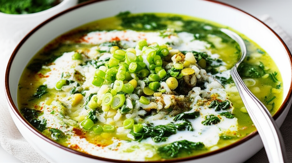 Azerbaijani Kefir And Greens Soup image