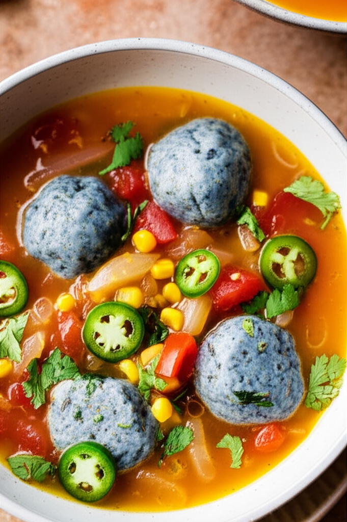 Aztec Onion Lime Soup With Corn Dumplings image