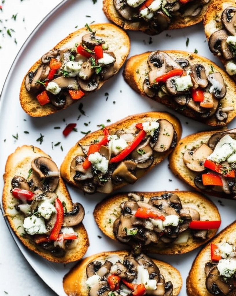 2Bleu S Mushroom And Swiss On Crostini Toast Appetizers image