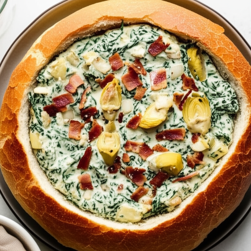 2Bleu S Spinach And Artichoke Dip With Bacon image