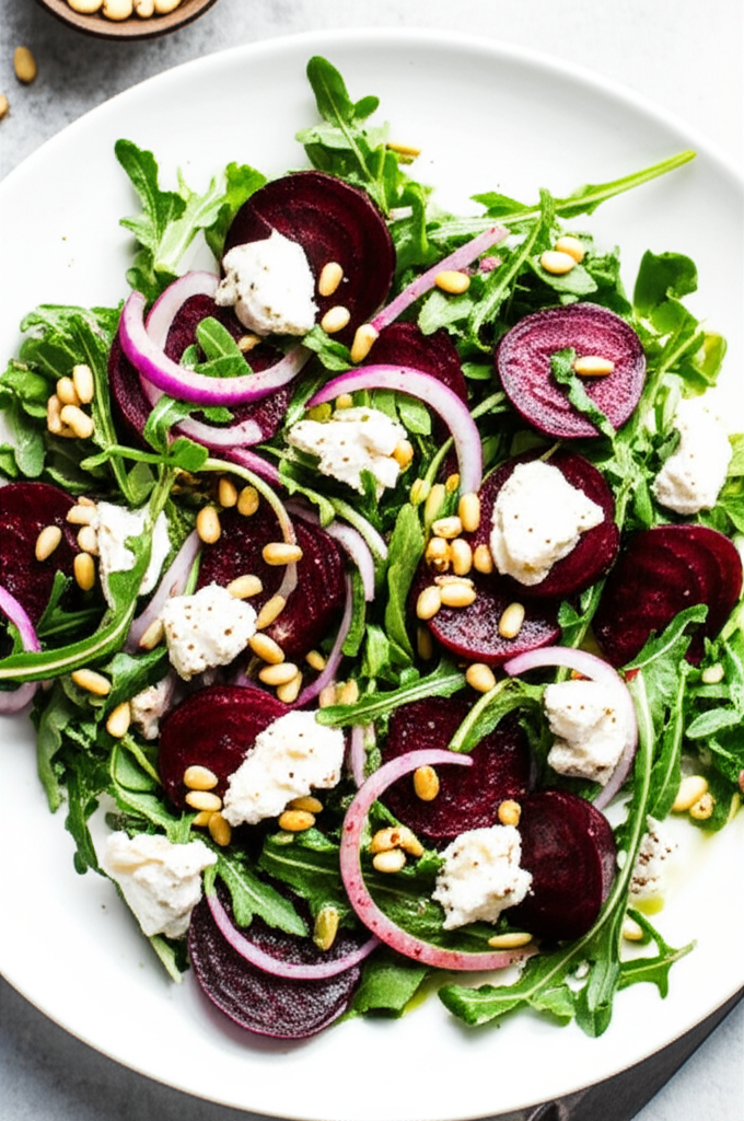 Baby Beet Salad With Rocket And Goats Cheese image