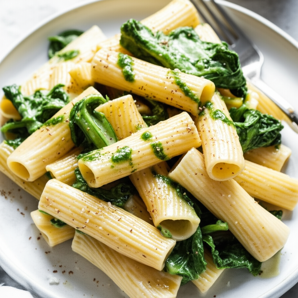 Baby Bok Choy Pennoni Rigati Alfredo image