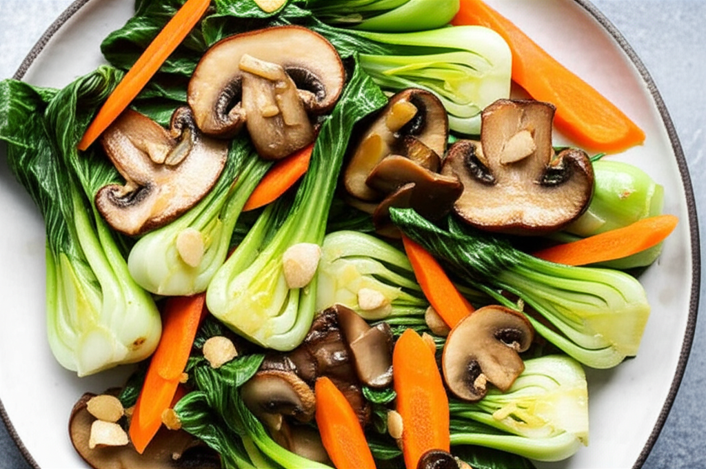 Baby Bok Choy And Mushroom Stir Fry image