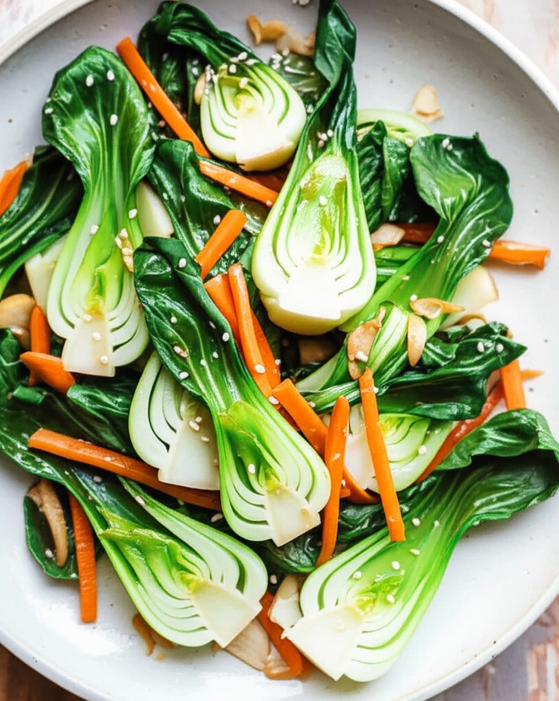 Baby Bok Choy In The Wok image