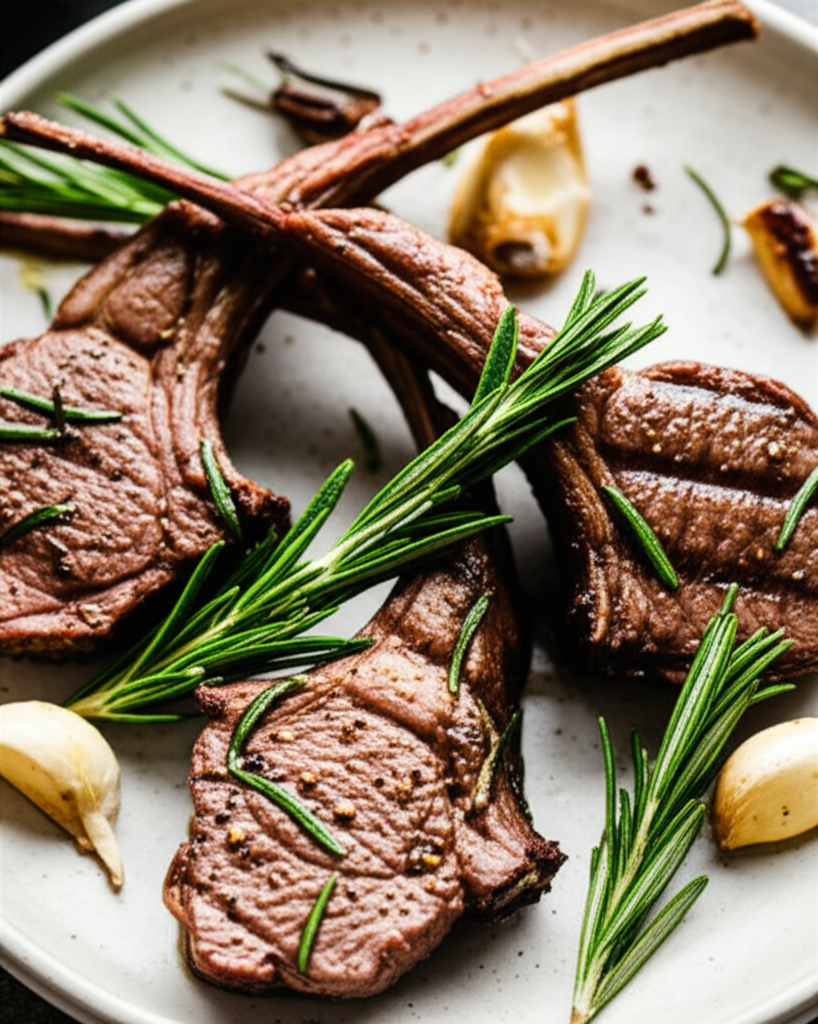 Lamb Chops Grilled In Rosemary Smoke image