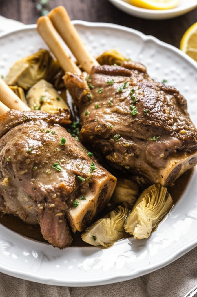 Lamb Shanks With Artichoke Hearts image