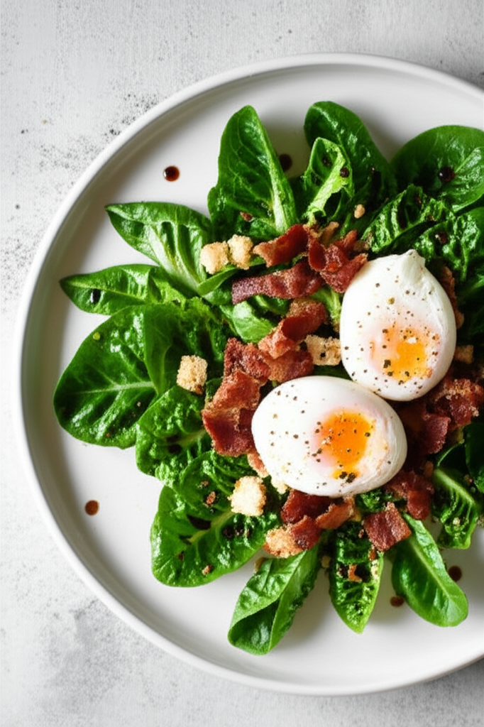 Baby Frise With Poached Egg And Pancetta image