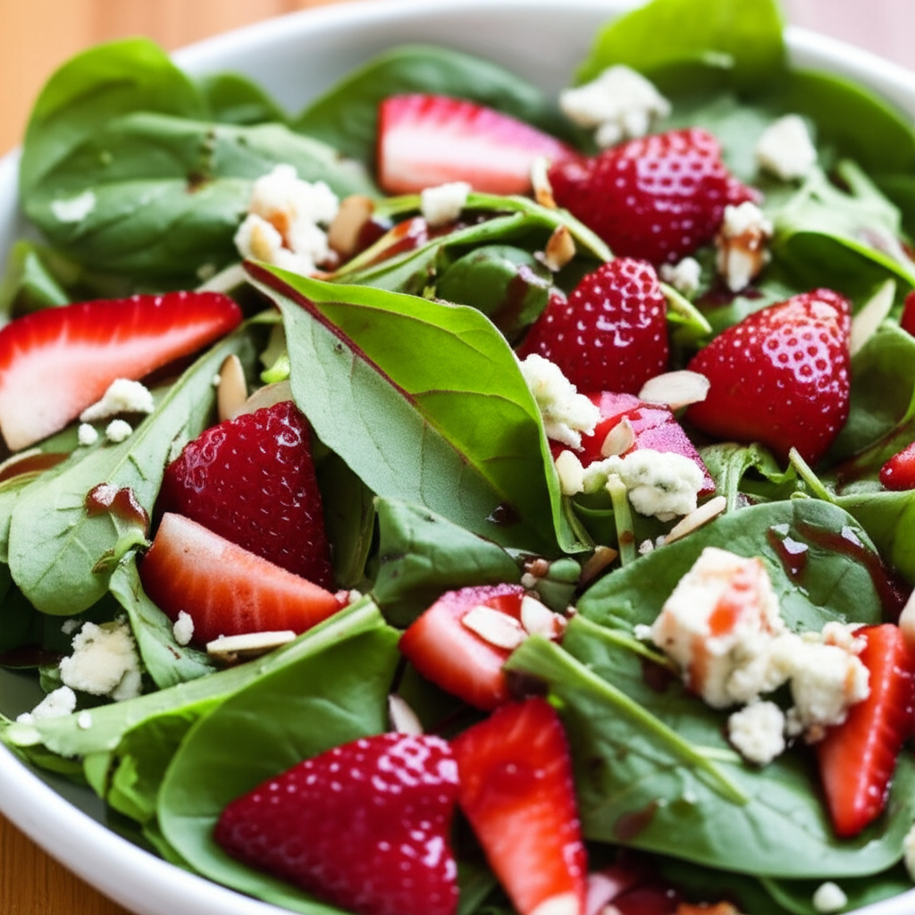 Baby Greens Salad With Strawberries And Blue Cheese image