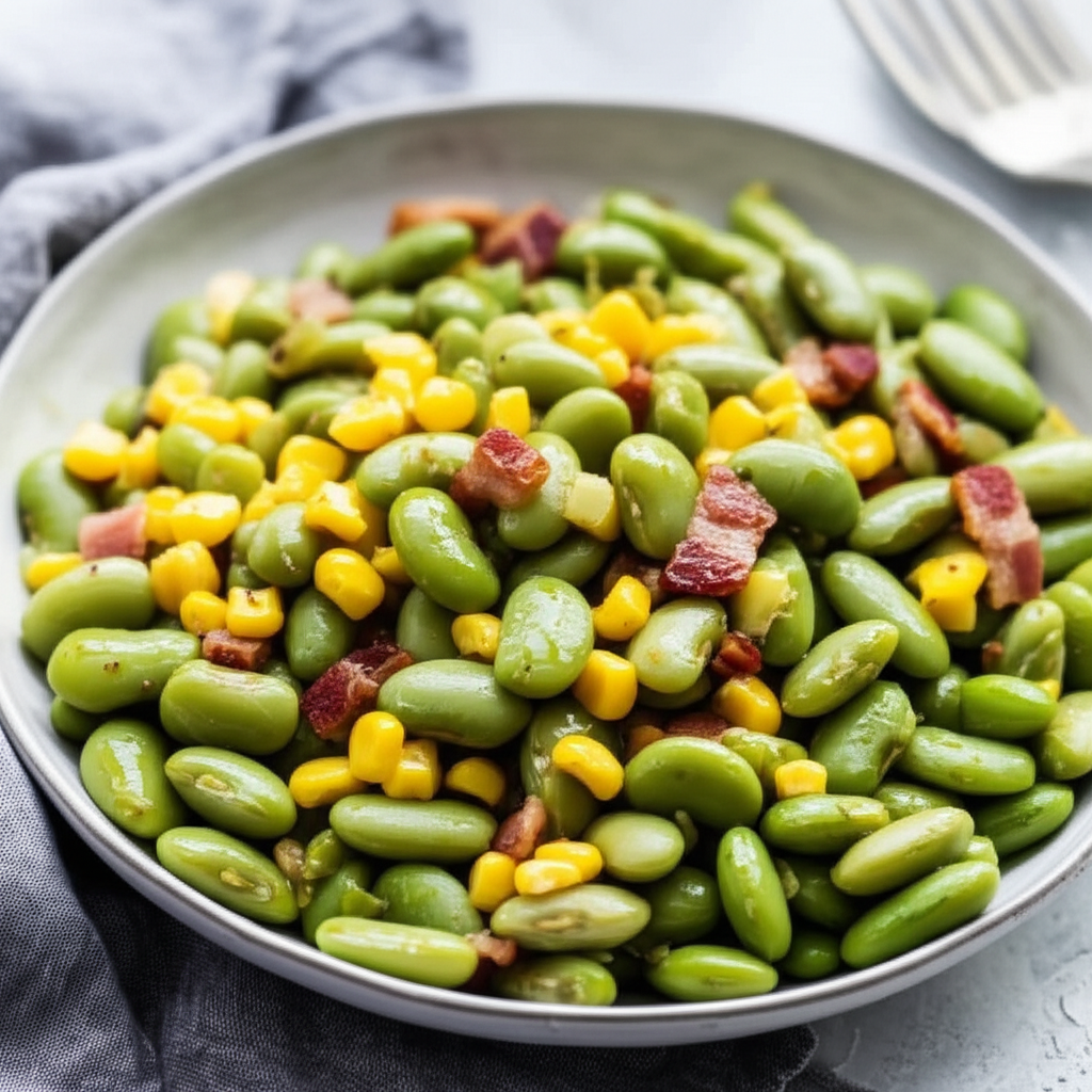 Baby Lima Beans And Corn image