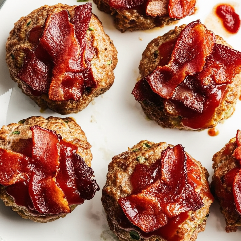 Baby Meatloaves With Bacon Crisps image