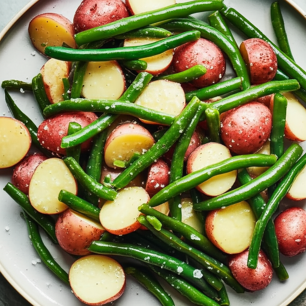 Baby Potatoes And Green Beans Meatless image