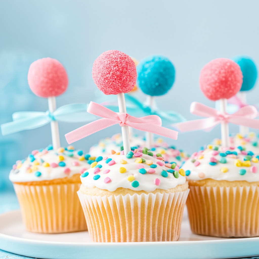 Baby Rattle Cupcakes image