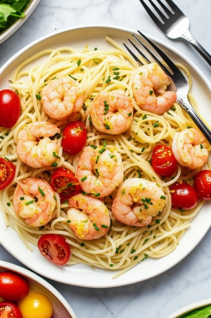 Baby Shrimp Scampi And Angel Hair Pasta Rachael Ray image