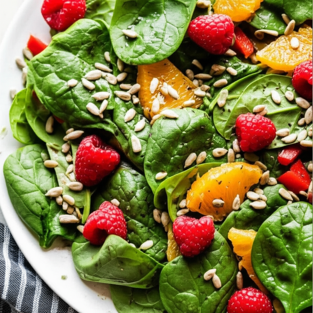 Baby Spinach And Raspberry Salad image