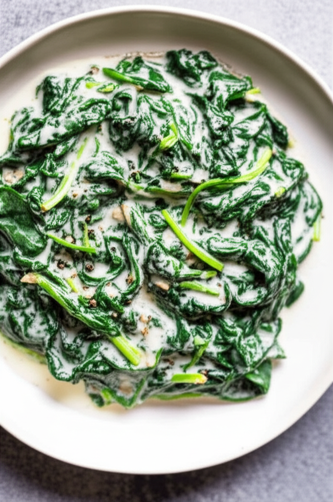 Baby Spinach With Garlic Cream And Coriander image