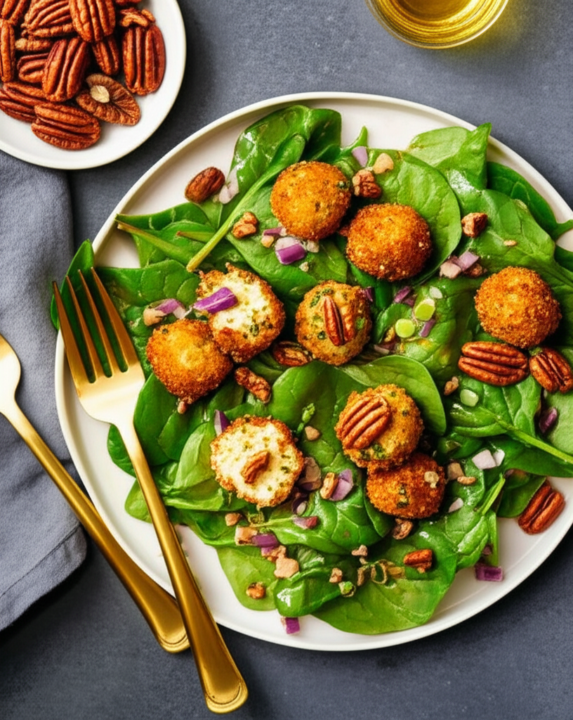 Baby Spinach With Nut Crusted Mozzarella image