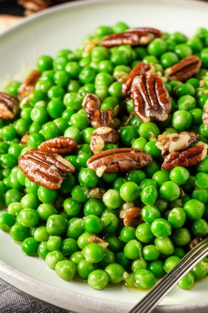 Baby Sweet Peas With Honey Pecan Butter image
