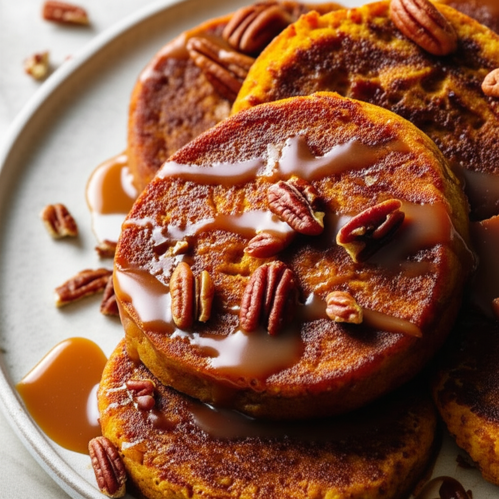 Baby Sweet Potato Cakes With Pecans And Sticky Caramel Sauce image