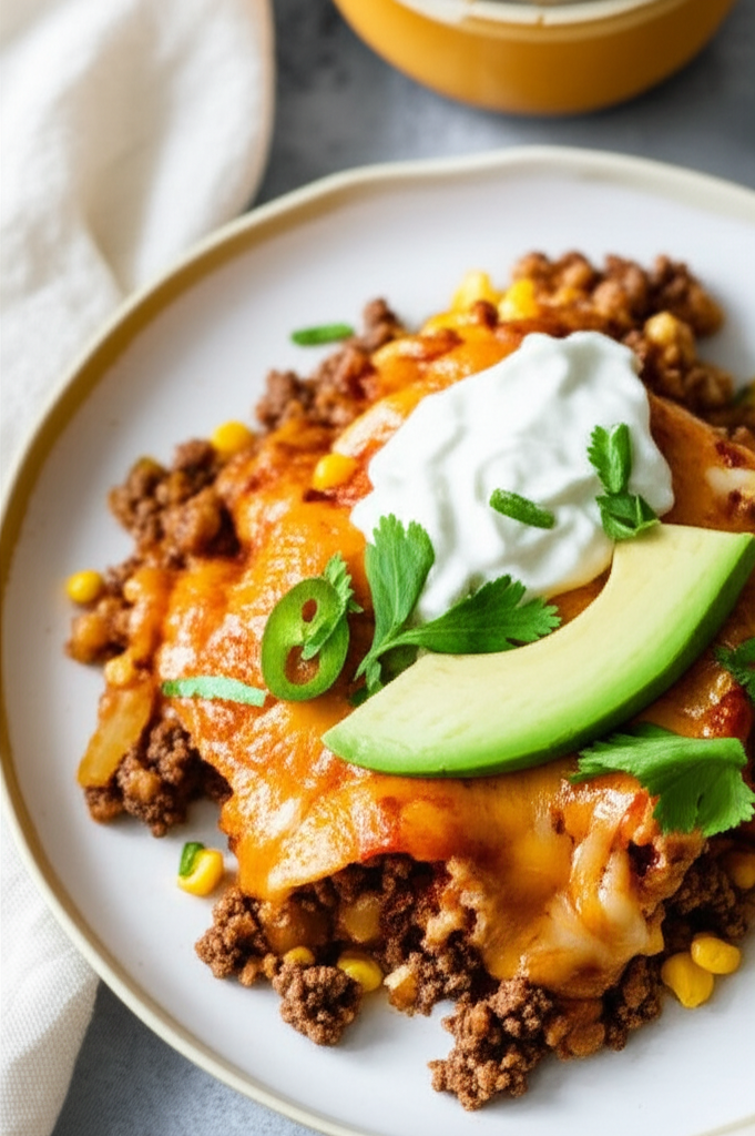 Babygirl S Ground Beef Enchilada Casserole image