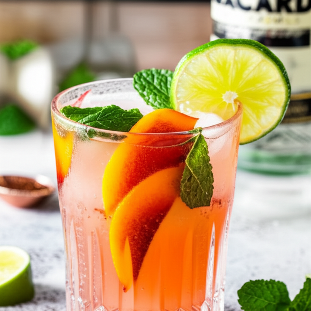 Bacardi Peach Red Mojito image