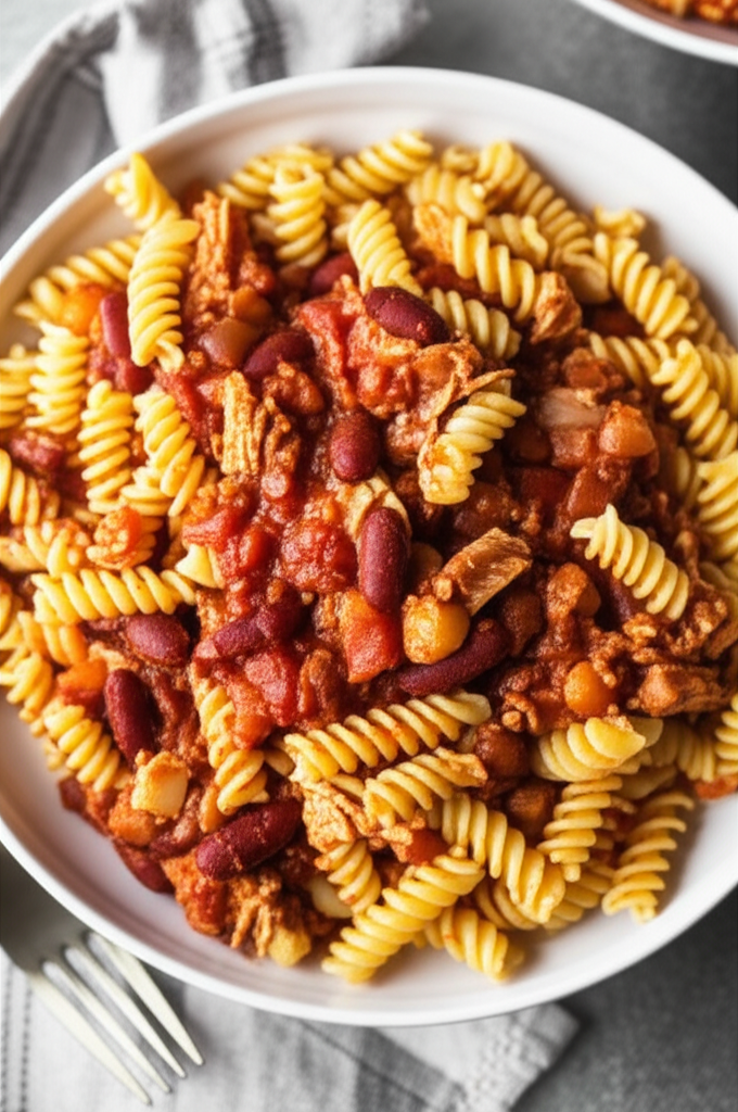 3 Cans And A Box Chili Pasta image