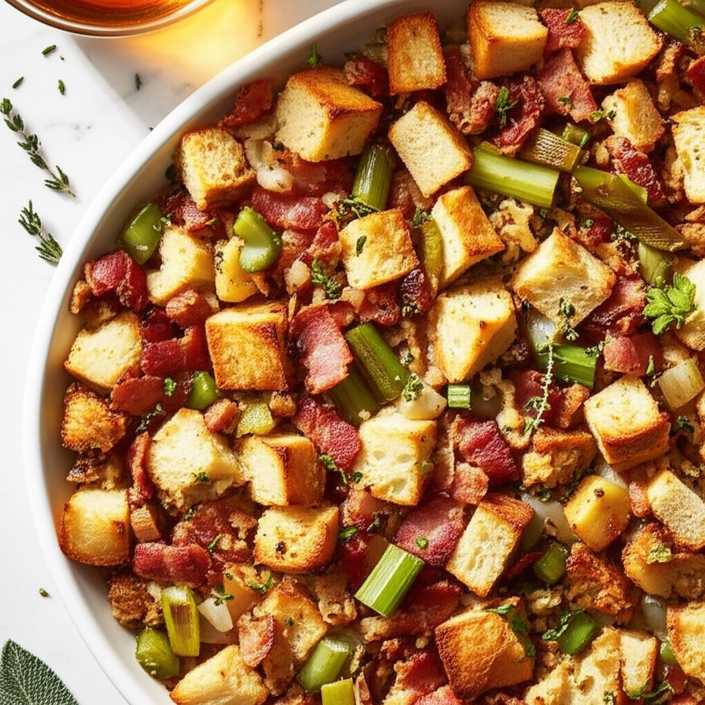 Bacon Bourbon Stuffing Serves 8 10 As A Side Dish image