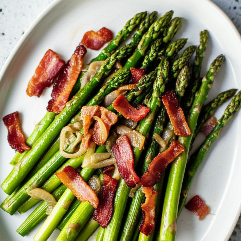 Bacon Caramelized Onion Asparagus image