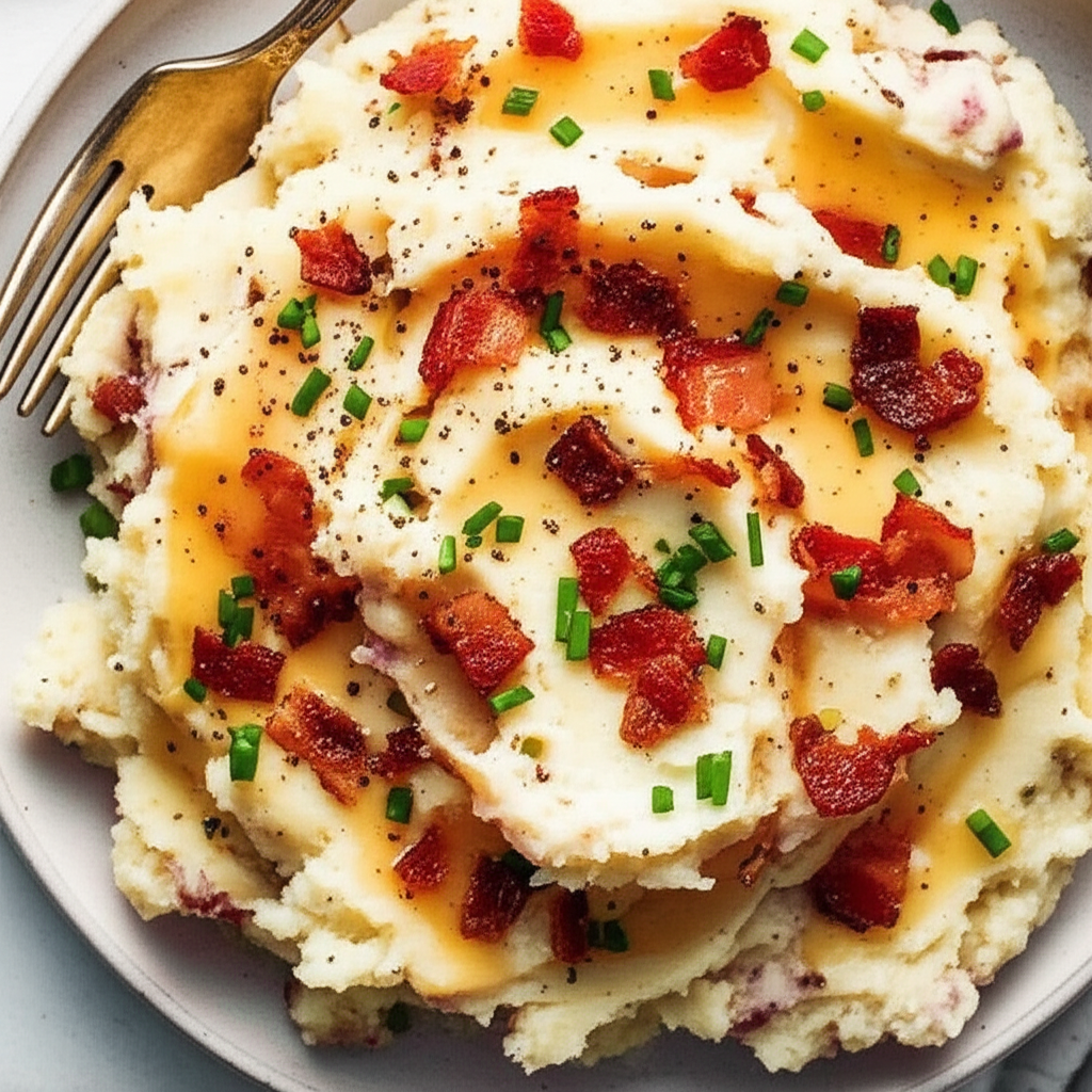 Bacon Fontina Mashed Potatoes image
