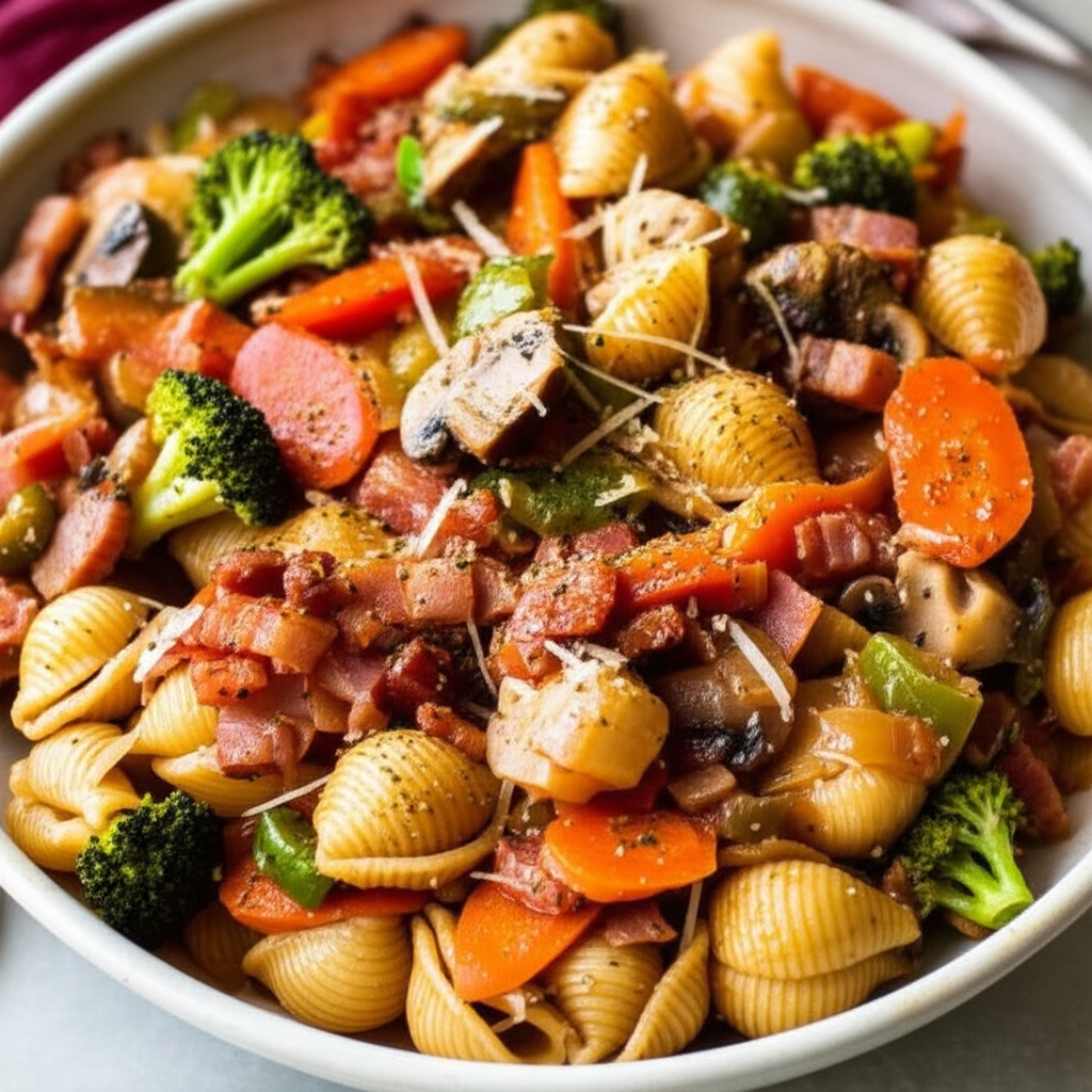 Bacon N Veggie Pasta image