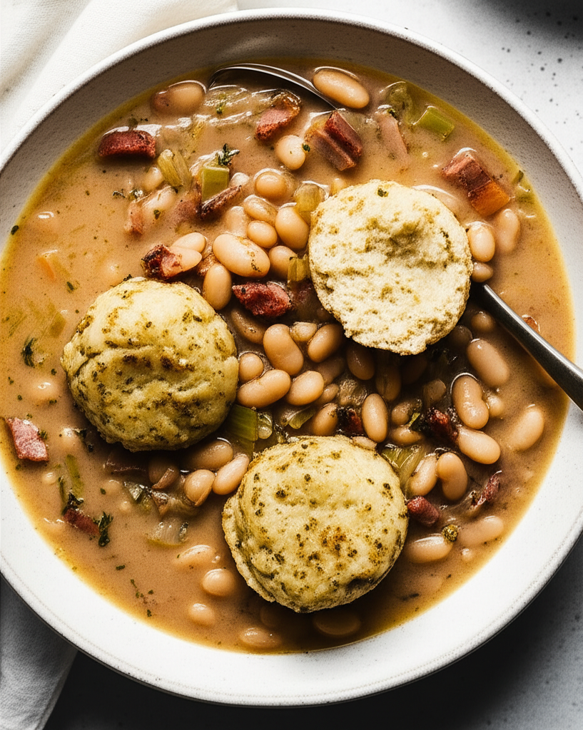 Bacon And Bean Soup With Fennel Dumplings image