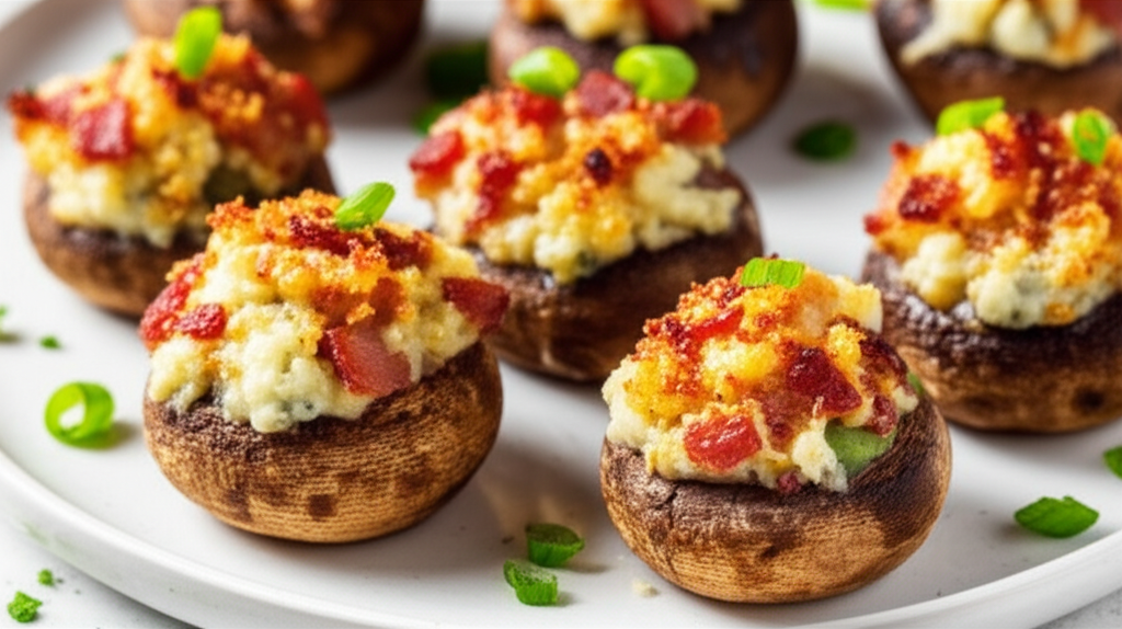 Bacon And Bleu Cheese Stuffed Mushrooms image