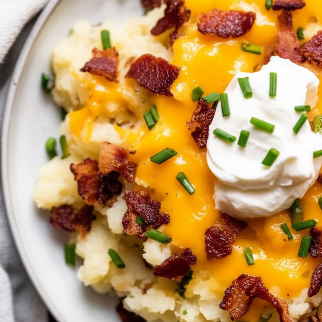 Bacon And Cheddar Smashed Potatoes image