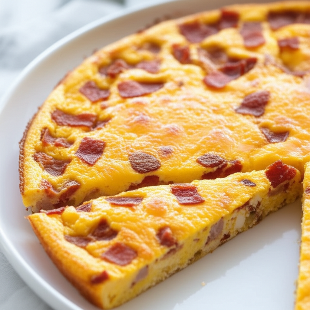 Bacon And Cheese Oven Omelet image
