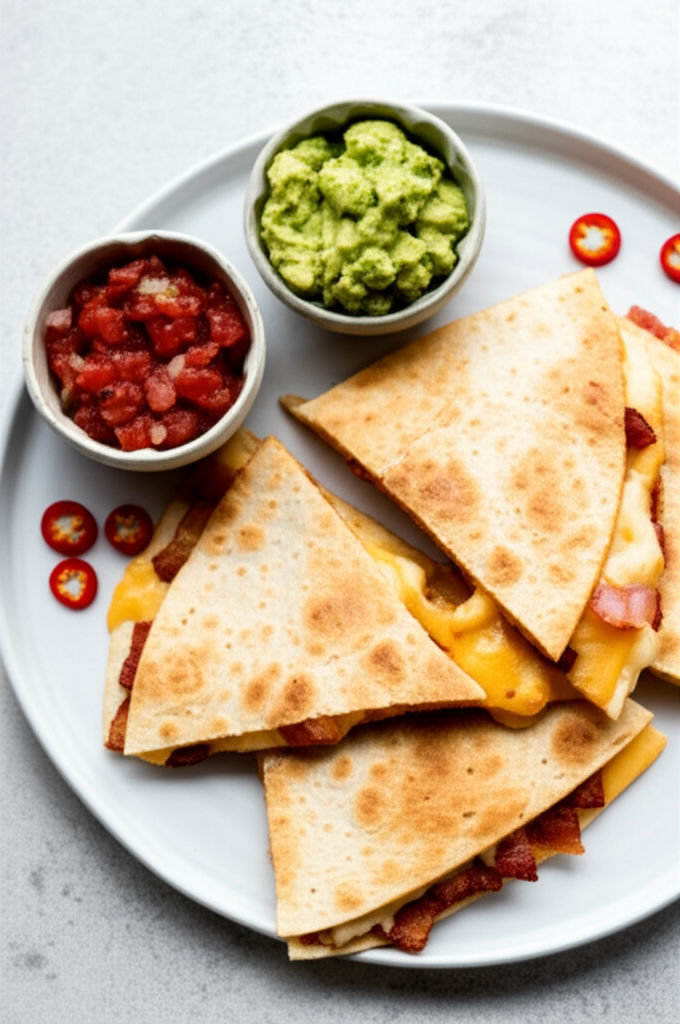 Bacon And Cheese Quesadillas For Two image